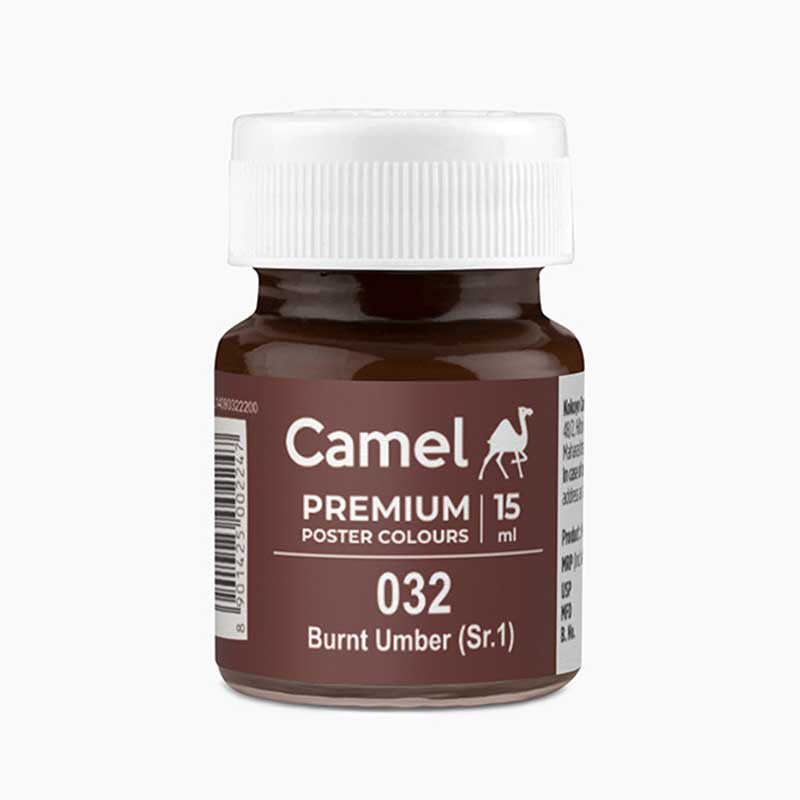 Camel Premium Poster Colour 15ml, Burnt Umber-032