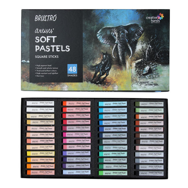 Brustro 48-shade soft pastel square sticks set