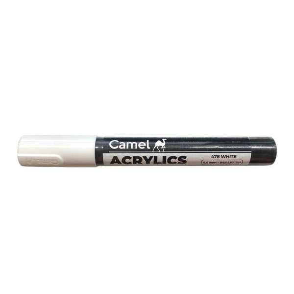Camel acrylic marker in white, individual pen