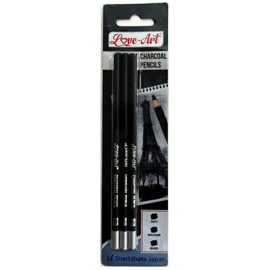 Artline Love-Art Charcoal Pencils, 3 Shades