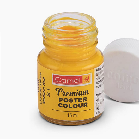 Camel Premium Poster Colour 15ml, Series 1, Chrome Yellow Medium Hue