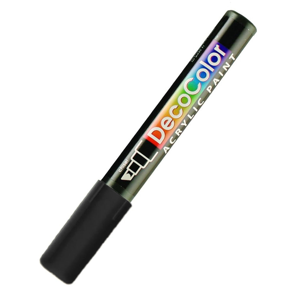 Marvy Uchida DecoColor Acrylic Paint Marker, Chisel Tip, Black#1