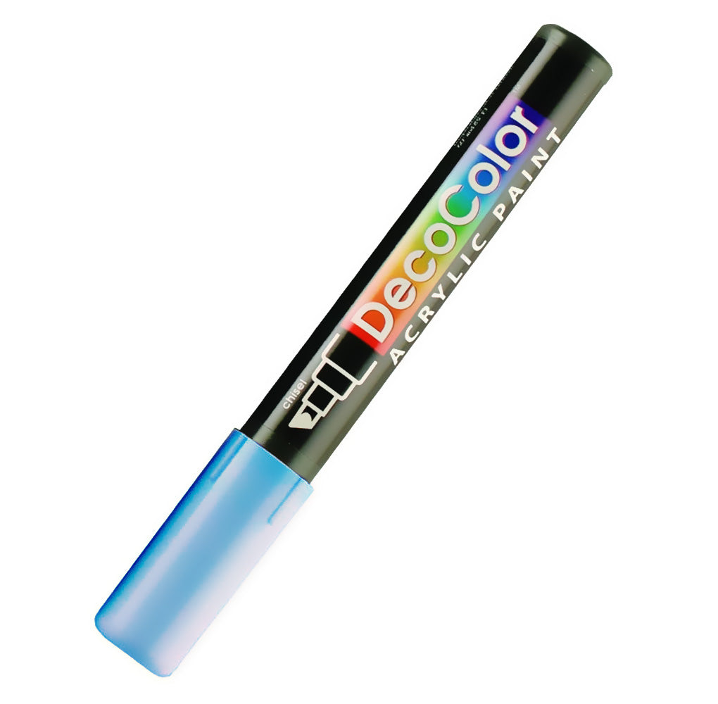 Marvy Uchida DecoColor Acrylic Paint Marker, Chisel Tip, Met Blue