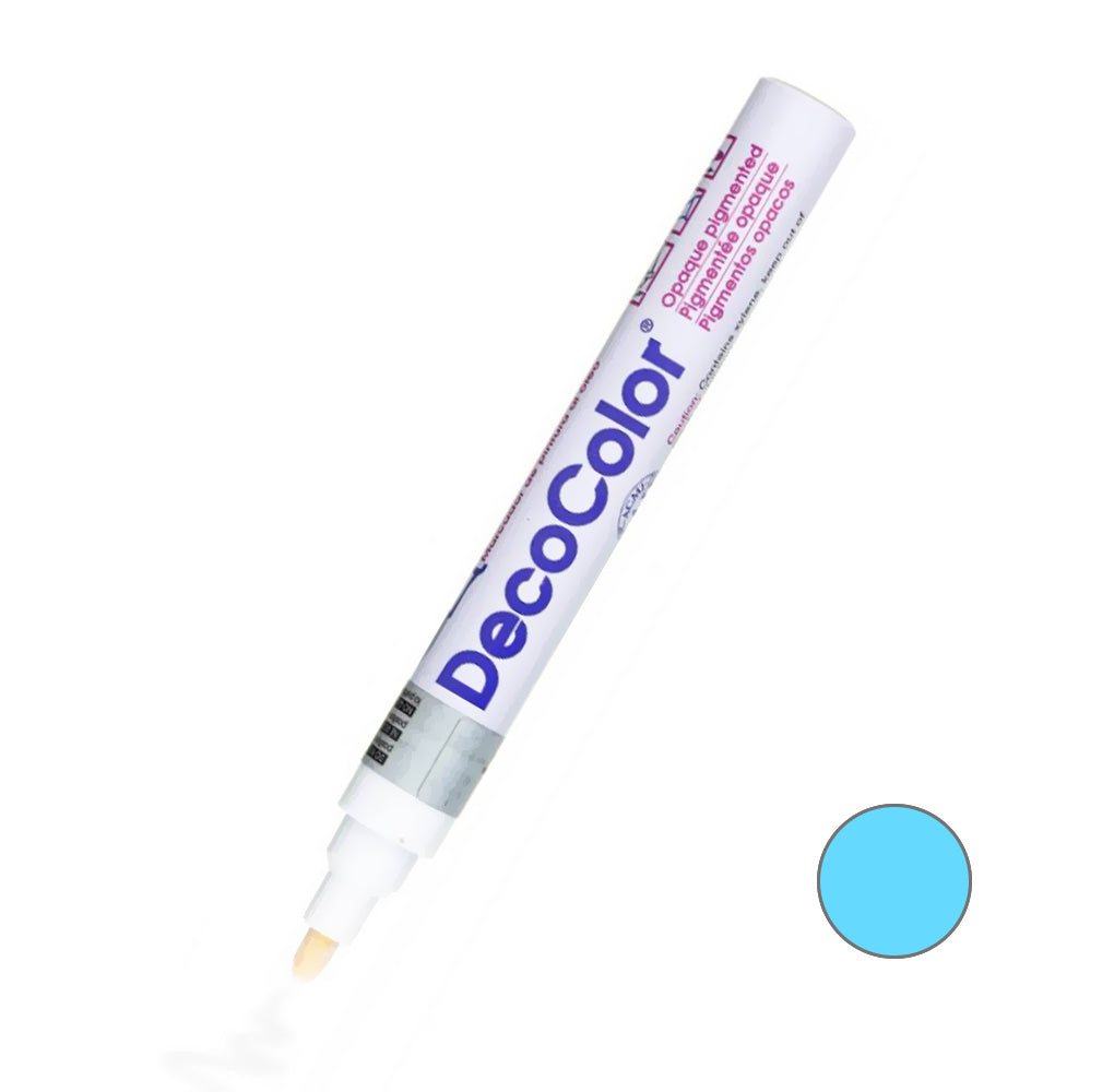 Marvy Uchida DecoColour Opaque Paint Marker, Broad Line, Light Blue 300-S