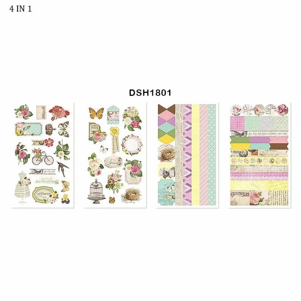 Deco Sticker Vintage 4pc #DSH1801