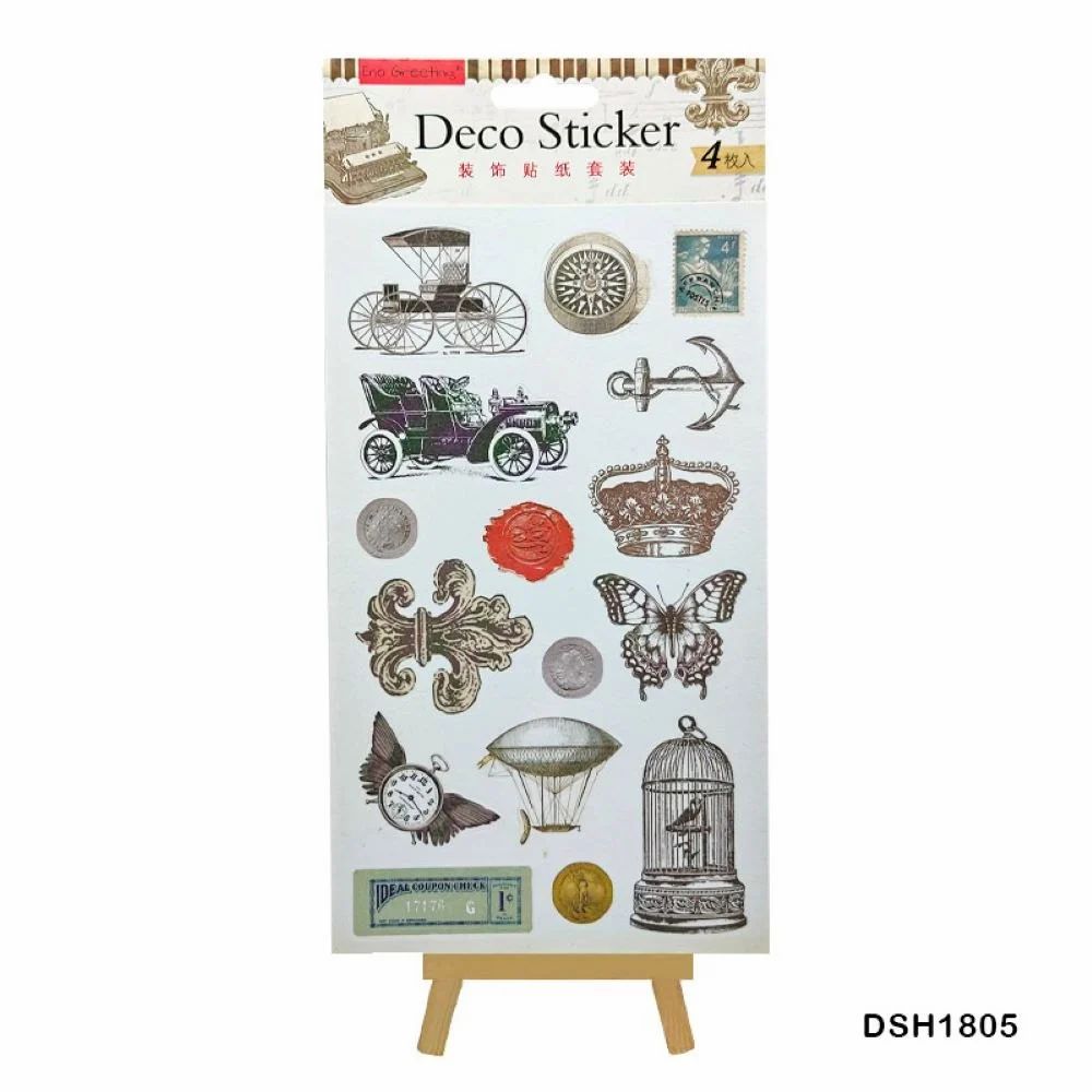 Deco Sticker Vintage 4pc #DSH1805