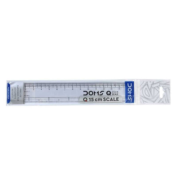 Doms Q15 transparent plastic scale ruler, 15 centimetres