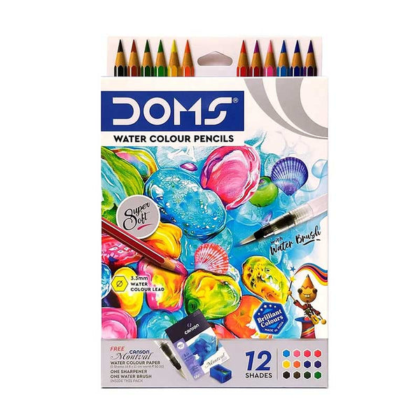 Set of twelve Doms Super Soft water colour pencils in assorted shades