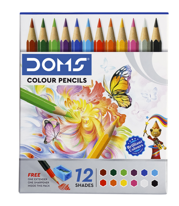 Doms Colour Pencils tin pack, 85mm, 12 shades