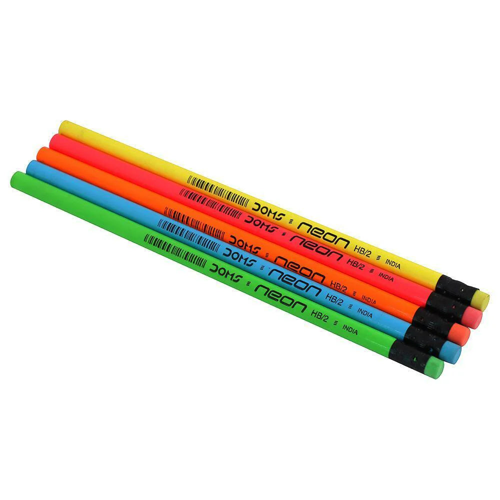Doms Neon Eraser Tipped Pencils, 20pc