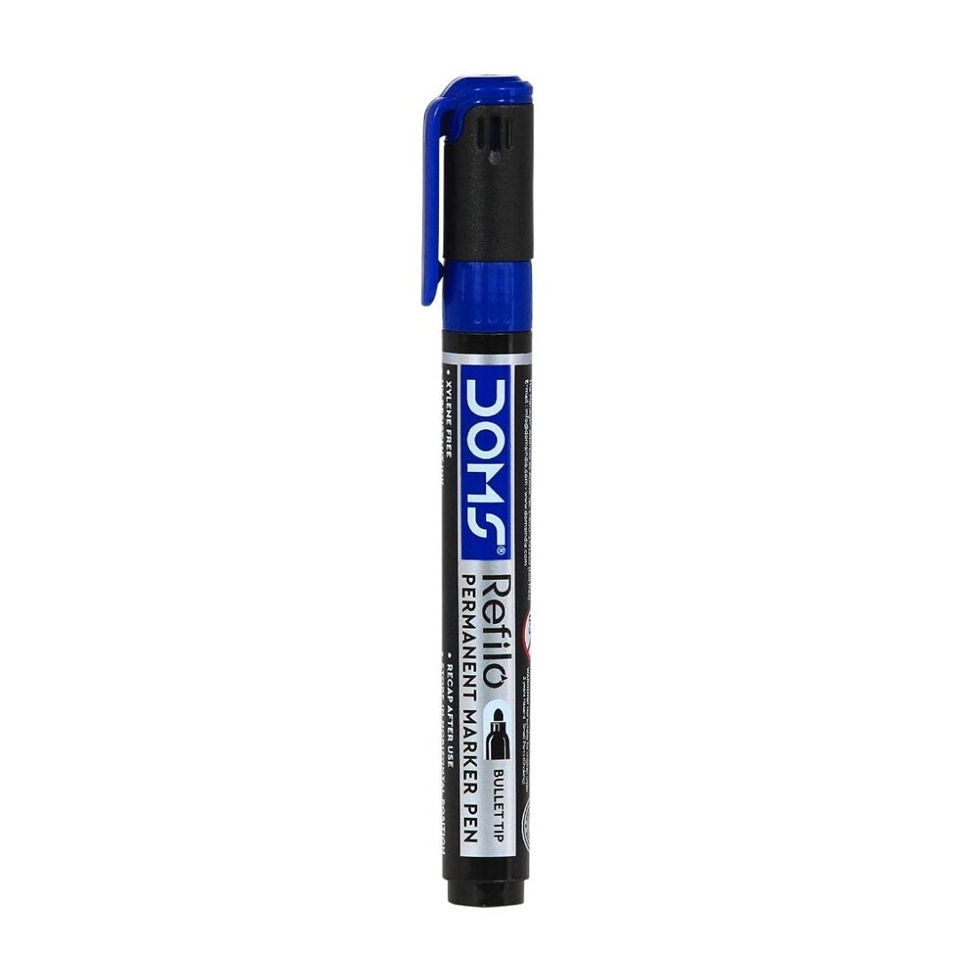 Doms Permanent Marker, Fine Tip, Blue