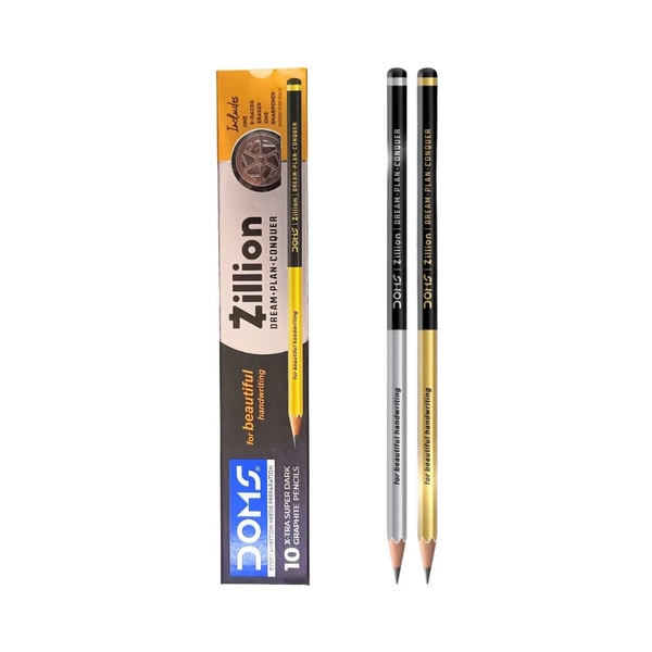 Pack of ten Doms Zillion dark graphite pencils with eraser
