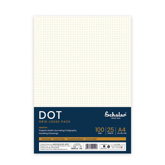 Scholar Dot Grid Loose Pack 100gsm, 25 Sheets, A3