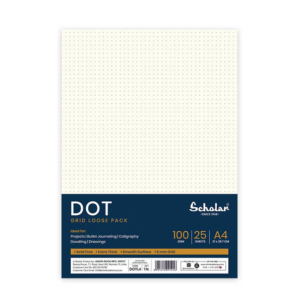 Scholar dot grid paper sheets, A3 size loose pack