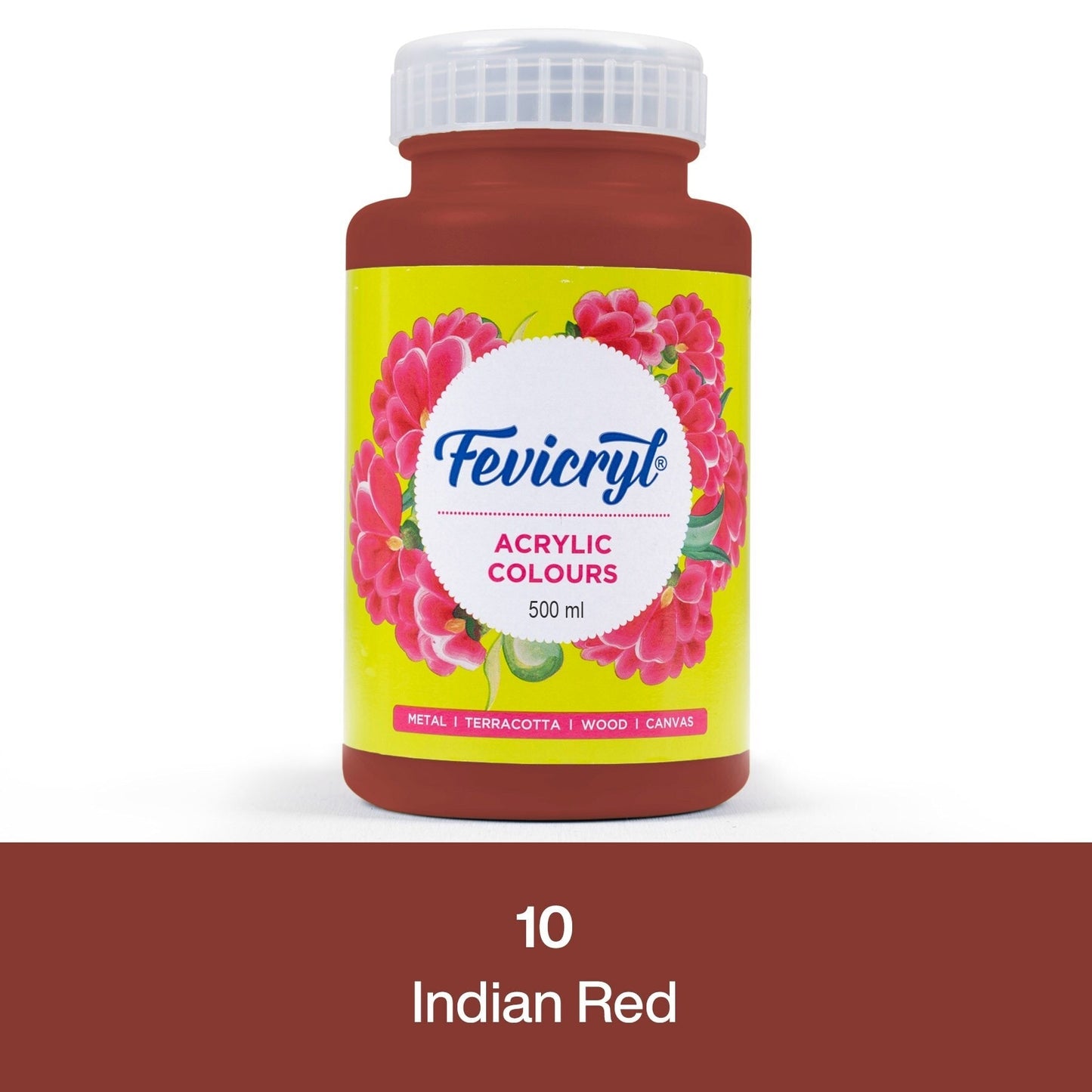 Pidilite Fevicryl Acrylic Colour 500ml, Indian Red-10