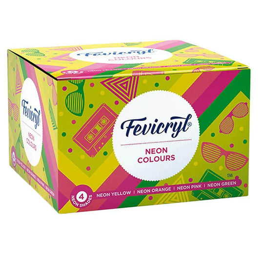 Pidilite Fevicryl Neon Colours Kit, 60Ml, 4 Shades