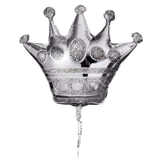 LD Foil Balloon Crown, Silver