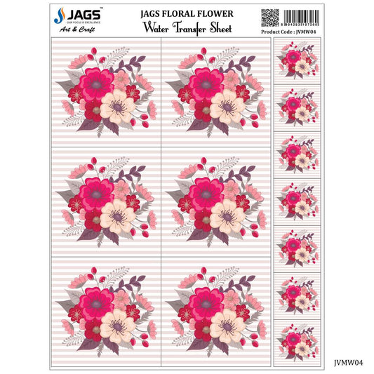 Jags Water Transfer Sheet, Floral Flower #JVMW04