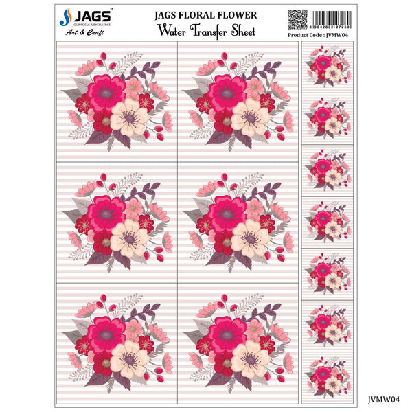 Jags water transfer sheet featuring a floral flower design