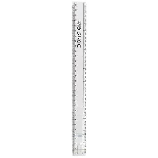 Doms Q Series 30cm transparent plastic ruler