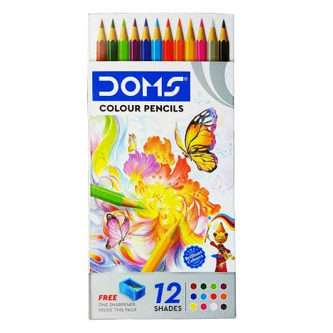 Doms Colour Pencils, 172mm, 12 Shades