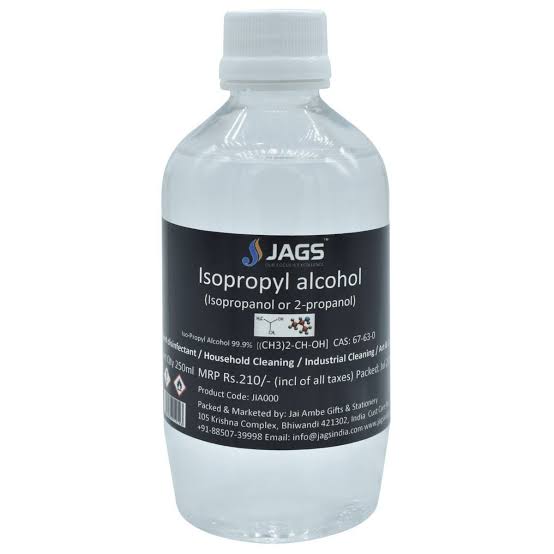 Bottle of Jags Isopropyl Alcohol, 250ml