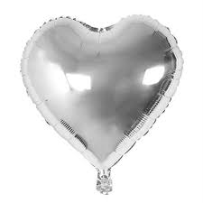 LD Foil Balloon 16 inches, Heart, Silver