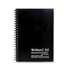 Thinkart Black Paper Artist Sketchbook 110gsm, 60 Sheets, A4