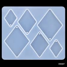 Rhombus shape silicone mould for resin pendant making