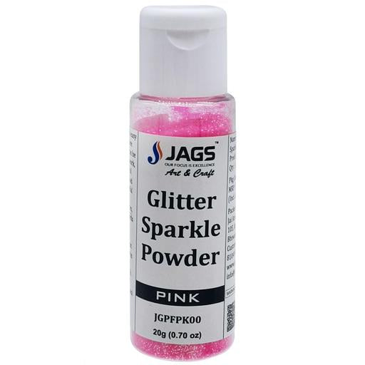Jags Glitter Sparkle Powder, 20g pack, fluorescent pink shade