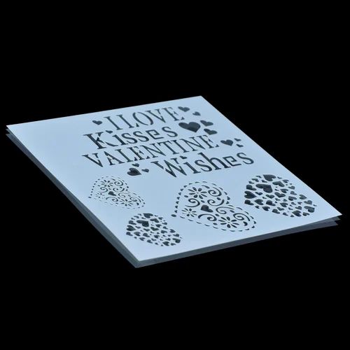 Plastic Stencil Kisses Wishes 6x6in JSP6X614