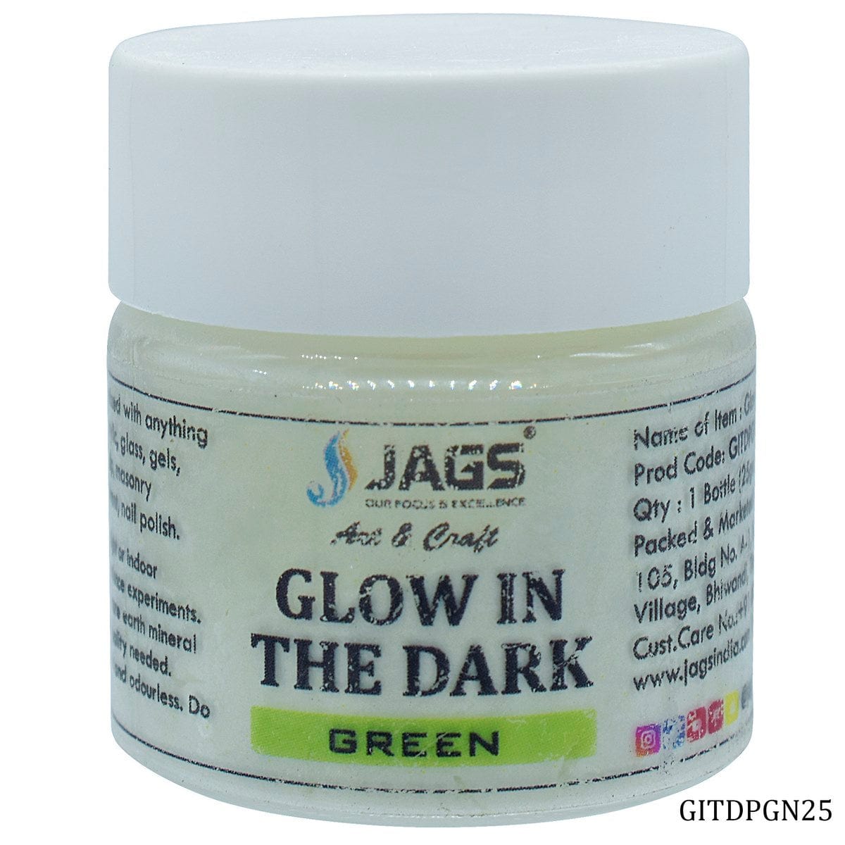 Jags Glow in the Dark Powder 25g, Green