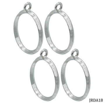 Metal Imitation Bezels 4pc, Round, Silver