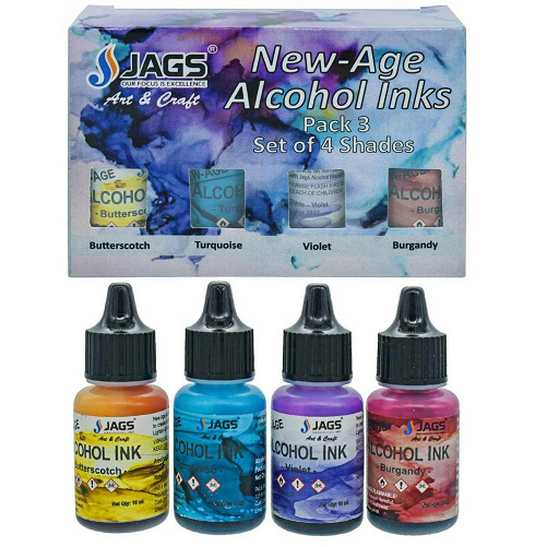 Set of four Jags alcohol ink bottles in assorted colours