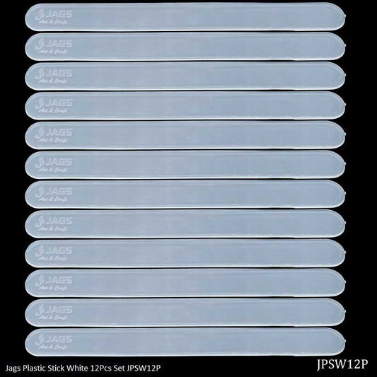 Jags Plastic Stick White 12pc