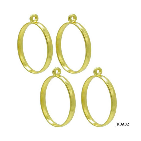 Metal Imitation Bezels 4pc, Round, Golden