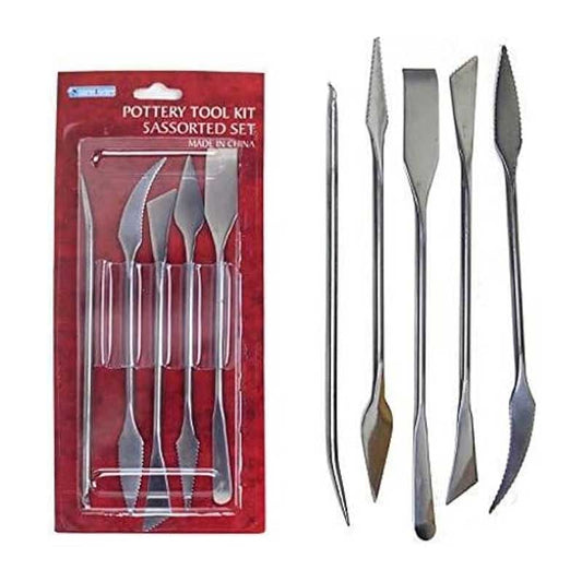 King Knife Metal Pottery Tools Kit, 5 Shapes