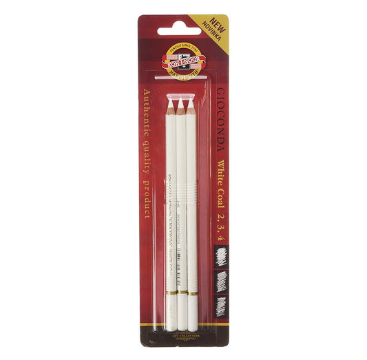 Kohinoor Hardmuth White Coal Pencils Set, 3 Shades