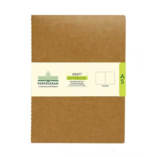 Scholar Paryavaran Kraft Notebook, 80 Pages, Unruled, A5