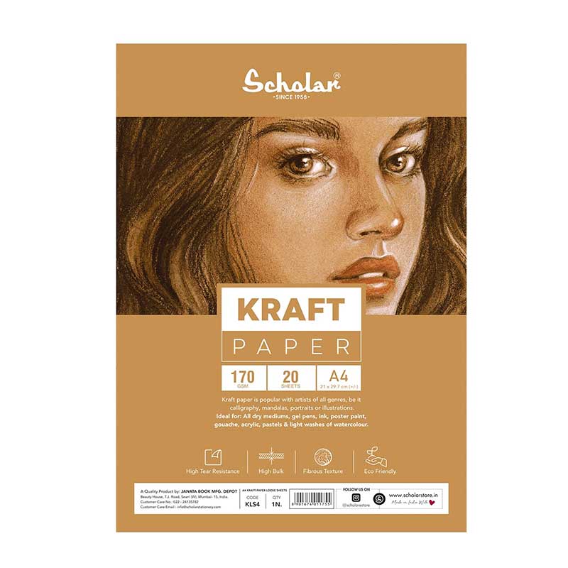 Scholar Kraft Paper 170gsm, 20 Sheets, A4