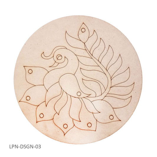 Premarked MDF, 10 inches, Peacock #DSGN03