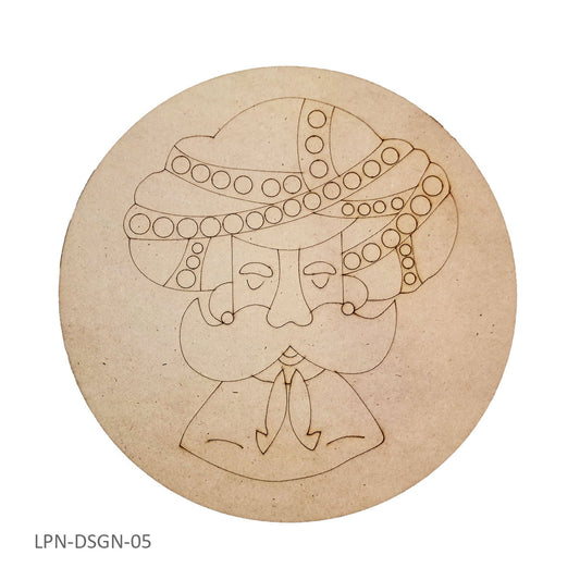 Premarked MDF, 10 inches, Rajasthan Turban Man Welcome #DSGN05