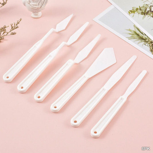 Set of 6 plastic painting palette knives