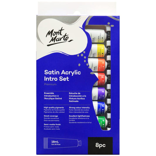 Mont Marte Satin Acrylic Intro Set, 8 Shades x18ml