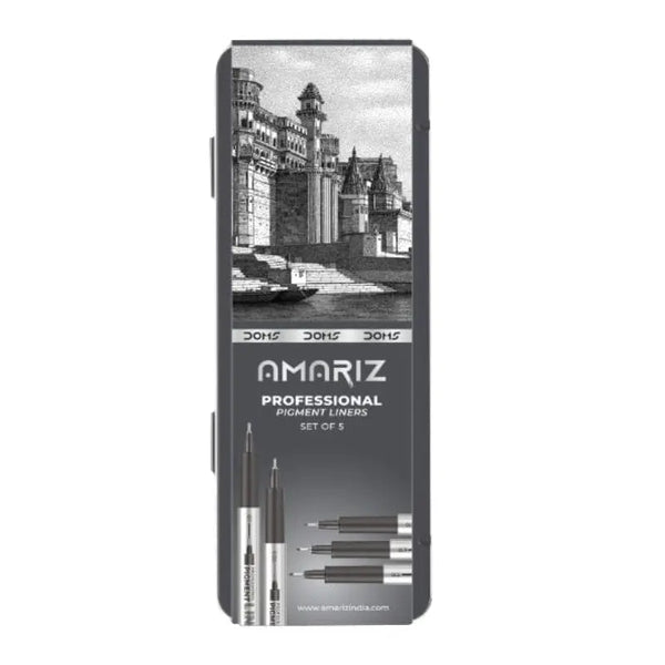 Doms Amariz fineliner pen set of 5 tip sizes displayed