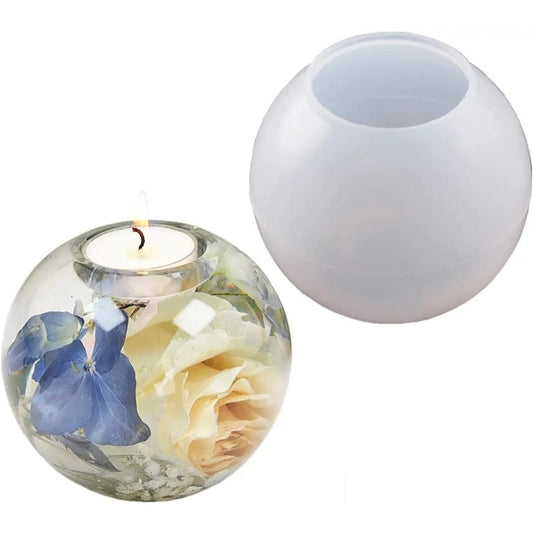 Silicone Mould Round Sphere Tealight Holder 3 inches