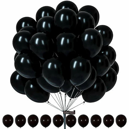 Balloons Pack 50pc, Metallic Black