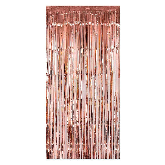 LD Foil Curtain 3 x 6ft, Rose Gold Pink