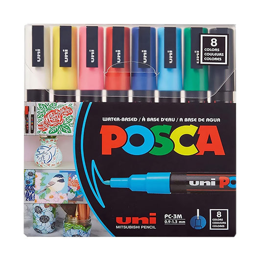 Uni-Posca Paint Marker Pens, 8 Shades