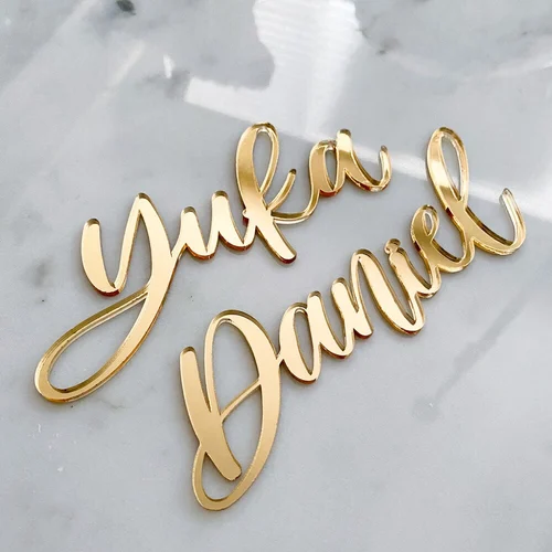 Custom Acrylic Name Cutout, Golden